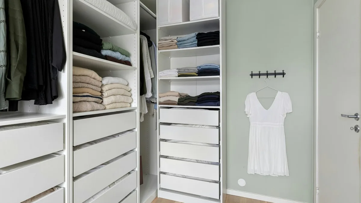 Organized home storage with shelving